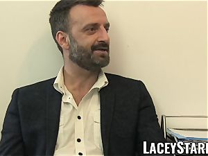 LACEYSTARR - GILF slurps Pascal white jizm after fucky-fucky